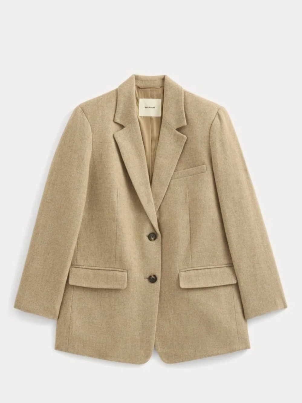 Everlane Beige Tailored Single-Breasted Blazer